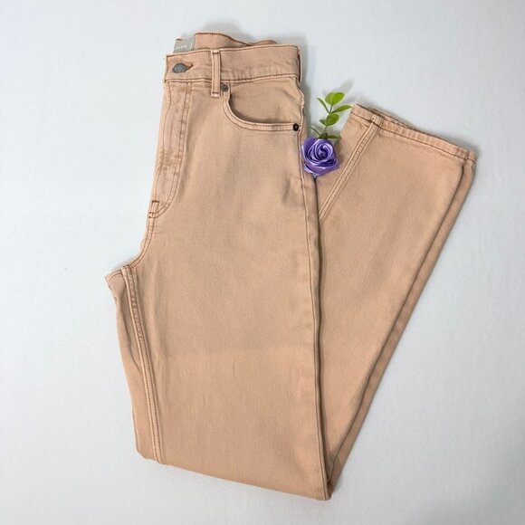 Everlane Denim - Everlane Way High Slim Jeans Womens 25 Beige Mid Rise Organic Cotton Stretch